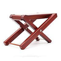 Teerwere Guitar Foot Stool All Solid Wood Classical Guitar Footstool Folk Easy for Storage Electric Guitar Erhu Pedals Widened Four Adjustable with Non-Slip Rubber Pad (Color : Wood)