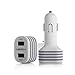 Car Charger, Aibocn 3.4A 17W Dual USB Port Car Charger Portable Travel Charger for Smartphoes and Tablets, Fits iPhone 6S 6 Plus 5S 5C 5 4S, iPad, Ipod , Samsung Galaxy /Tab, OnePlus and More (White)
