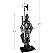Lizh Metalwork Dark Knight Fireplace Tool Set,Black Cast Iron