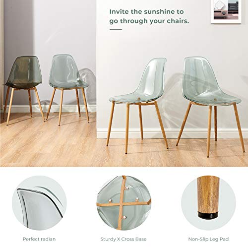 GreenForest Acrylic Ghost Chairs Set of 4, Dining Kitchen Room Chairs