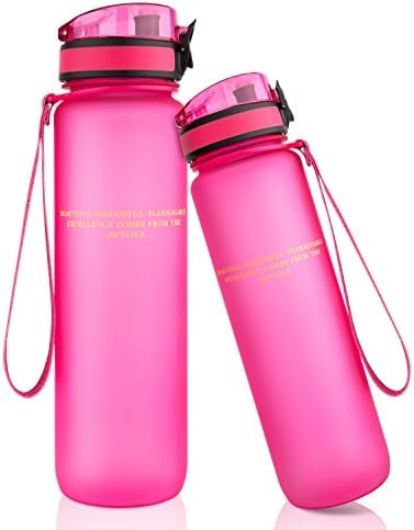 TALONITE Water Bottle with Leak Proof Flip Top Lid - 32 or 22 or 17 Oz - Eco Friendly &amp; Non Toxic BPA Free Tritan Plastic Water Bottles for Gym Yoga Running Hiking Cycling and Camping