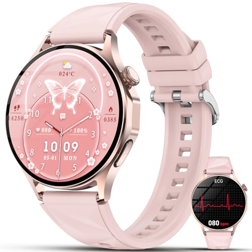 2026 Nuovo Smartwatch Donna con ECG/HRV/Acido Urico/Lipidi,1.32" AMOLED Orologio con 24H Chiamate, Pressione Sanguigna, Salute femminile, Cardiofrequenzimetro, Sonno, SOS, Fitness Watch Android e iOS
