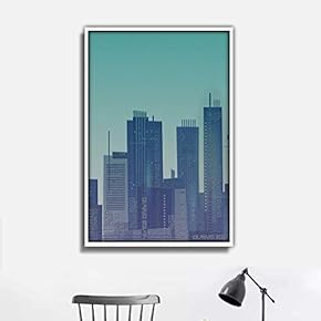 Framed Canvas Wall Art for Living Room, Bedroom Abstract City Theme Canvas Prints for Home Decoration Ready to Hang - 16x24 inches