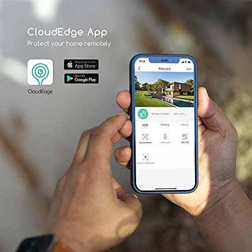 Solar Security Camera Outdoor, COOAU 1080P Wireless WiFi Home