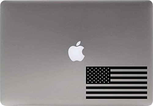 American Flag Vinyl Decal Sticker for Computer MacBook Laptop Ipad Electronics Home Window Custom Walls Cars Trucks Motorcycle Automobile and More (Black)
