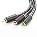 Ugreen 3RCA Male to 3RCA Male Stereo Audio Video Cable RG59 Gold Plated for Connecting Your VCR, DVD, HD-TV, and Other Home Theater Audio/Video Equipment, 6ft/2m