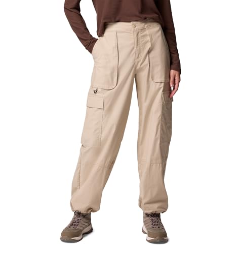 Columbia Womens Brea Falls Cotton Ripstop Pant, Ancient Fossil, XX-Large x S