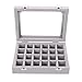 YFLY Velvet Glass Jewelry Ring Earring Display Organizer Box Tray Holder Storage Case