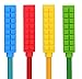 Chewy Block Sensory Chew Pencil Toppers, Chewable Stimulation, Textured Oral Support Boys, Girls, Children with Autism, Motor Skill, Special Needs (4-Pack)