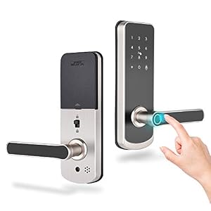KPP Fingerprint Door Lock, Smart Lock Biometric Keyless Entry Door Handle (Green)