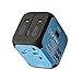 UPPEL Travel Adapter with Dual USB All-in-one Worldwide Travel Chargers Adapters for US EU UK AU About 152 Countries Wall Universal Power Plug Adapter Charger with Dual USB and Safety Fuse (Blue)