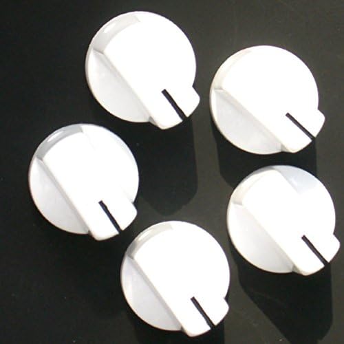 Janika 5 White Potentiometer Switch Knobs Guitar Amplifier Radio stove Pot Knob+Screw - UK SELLER