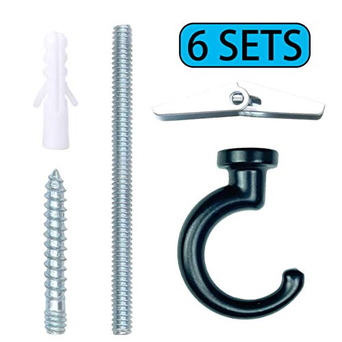 6 Sets Large Swag Ceiling Hooks Heavy Duty Swag Hook with Hardware for