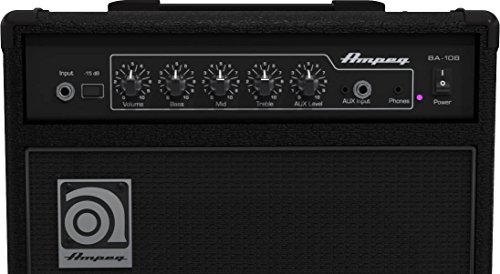 Ampeg Bass Combo Amplifier, Black, 20-watts (BA-108v2)