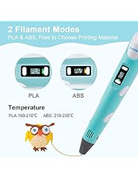 SHONCO   Lápiz de impresión 3D con pantalla LCD para dibujo 3D, manualidades, dibujo, dibujo, dibujo con filamento de 3 colores de 0.069 in