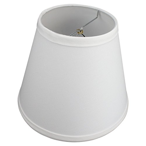 FenchelShades.com Lampshade 5" Top Diameter x 9" Bottom Diameter x 7" Slant Height with Clip-On Attachment for Standard Edison-Style Lightbulb (Linen White) - Thumbnail 6