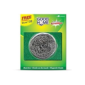 Good Home Stainless Steel Scrubber with Free Regular Scrubber (Pack of 8)