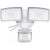 LEPOWER Hardwired LED Security Lights Motion Sensor Outdoor, 40W 4000LM | 5500K Daylight, 72 FT Range &amp; 180&deg; Detection, Easy to Install, IP65 Waterproof, 2 Head Flood Light for Garage, Yard, Porch
