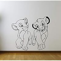 GUOXIN12 Cartoon Lion King Nala and Simba Wall Art Sticker Decal Home Decor Nursery Kids Room Vinyl Art Decor 50X44Cm