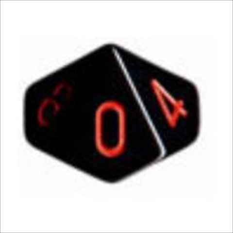 Black-Red Opaque d10s by Koplow Games