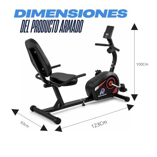 RESTSUKO Bicicleta Estática Reclinada Mayores, Bici Fija Magnética Silenciosa con 8 Niveles, Volante 2.6KG, Pantalla Monitor, Asiento Ergonómico, Soporta hasta 150 KG, Ideal para Gimnasio en Casa y Rehabilitación 123x63x100CM