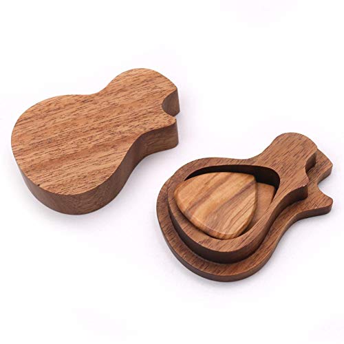 image for Taimot Wearable Wooden Guitar Picks with Wooden Box Picks Holder Music