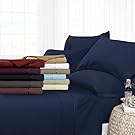 Egyptian Luxury Hotel Collection 4-Piece Bed Sheet Set - Deep Pockets, Wrinkle and Fade Resistant, Hypoallergenic Sheet and Pillow Case Set  - King, Navy