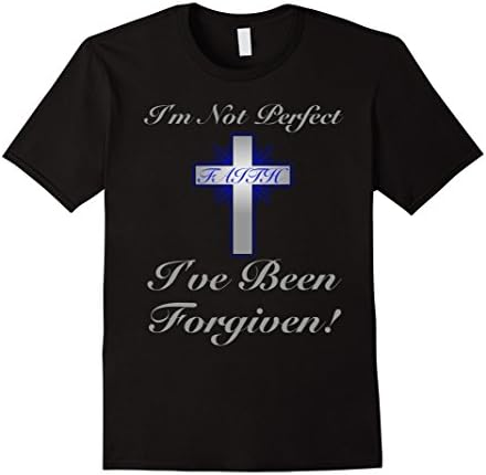 Mens I'm Not Perfect I've Been Forgiven Crucifix Logo T-Shirt 2XL Black
