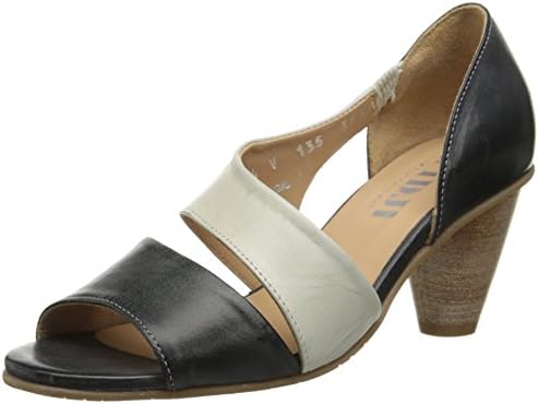 Fidji Women's V135 Dress Sandal, Black/White, 38.5 EU/8.5 M US