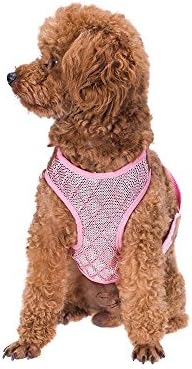 Petperi No-Pull Mesh Dog Harness and Leash Set,Dog Clothes,Adjustable and Breathable Dog Training Walking Harness Leash Collar for Large/Medium/Small Dog (L(9-15 lb), Pink)