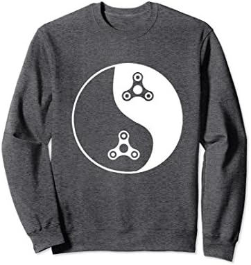 Unisex Yin Yang Fidget Spinner, awesome, cool, trendy, Sweatshirt XL: Dark Heather