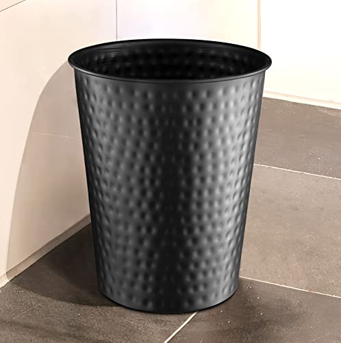 Monarch Abode 20128 Hand Hammered Metal Wastebasket Trash Can for Home ...