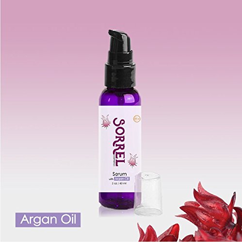 Argan Oil Hair Repair Serum for Dry Dull Damaged Hair, Frizz Control, Nourish, Protect, Promote Shine Gloss Volume & Straightening with Organic Hibiscus SPF 25 Sun Protection 2 oz