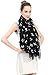 Lina & Lily Poodle Dog Print Women's Scarf Shawl Lightweight (Black&White)