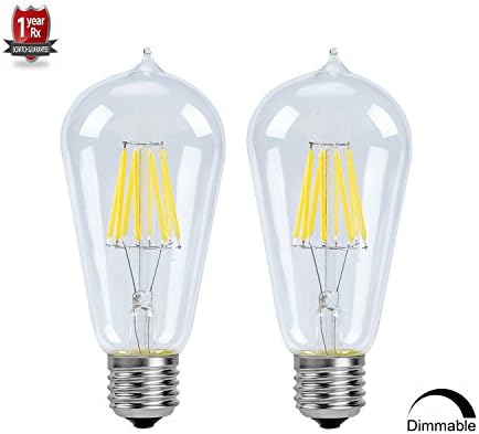 75 Watt Equivalent Light Bulbs,St58 8W Dimmable Edison Style Retro LED Filament Light Bulb-120 volts - Dimmable - 800 Lumens - 4000K Daylight white - E26 - ST58 Teardrop Top