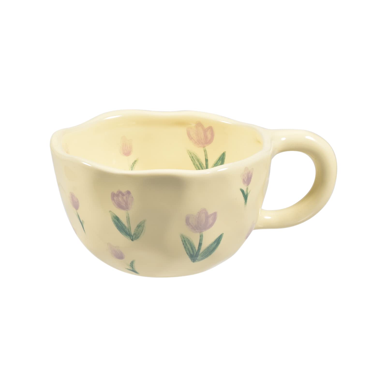 Koythin Ceramic Coffee Mug, Creative Flower Cup for Office and Home, Dishwasher and Microwave Safe, 8.5 oz/250 ml for Latte Tea Milk (Purple Tulip) — image 1