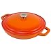 Zelancio Cookware 3-Quart Enameled Cast Iron Casserole Dish with lid, Perfect for Braising, Slow Cooking, Simmering and Baking, Tangerine Orange