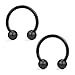 Ruifan 12PCS Assorted Colors Surgical Steel CBR Non-Piercing Fake Nose Septum Horseshoe Earring Eyebrow Tongue Lip Piercing Ring with 5mm Balls 14G 14mm