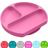 Silikong Suction Plate for Toddlers | BPA Free | Microwave, Dishwasher and Oven Safe | Fits Most Highchair Trays | Stay Put Divided Baby Feeding Bowls and Dishes for Kids and Infants