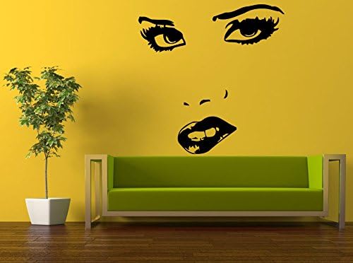 Wall Decal Vinyl Sticker Decals Peal And Stick Cheap Decor Art Girl Woman Beautiful Face Biting Lips Amazing Eyes L437