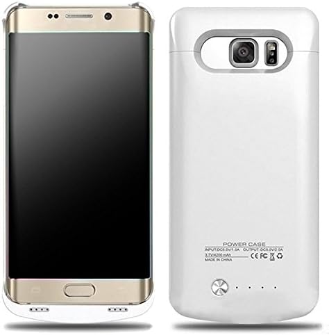 S6 Edge Plus Battery Case,4200 Mah External Backup Battery Charger Cover Case For Samsung Galaxy S6 Edge Plus Rechargeable Power Bank Case(White)