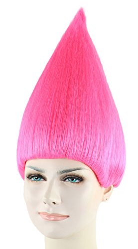Trolls Hair Wigs w/ Wig Cap Cosplay Costume Party Halloween Colorful Pink Hairpiece for Men,Women - Image 4