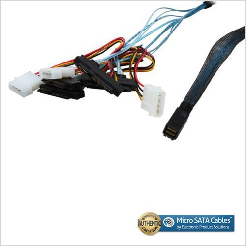 Micro SATA Cables Internal Mini SAS HD SFF-8643 to 4 x 29-Pin SAS SFF-8482 Cable 1 Meter