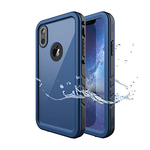 Cozycase Waterproof Case for iPhone XR, Shockproof Full-Body Rugged Bumper Case with Built-in Screen Protector for Apple iPhone XR 6.1 Inch 2018 Release -(Blue)