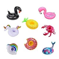 WSXUS Inflatable Drink Holders , 8 Packs Drink Floats , Inflatable Cup Coasters for Pool Party and Kids Bath Toys , Party Supplies Beach Shower Spa Festival Holiday Vacation Birthday Fun Gift