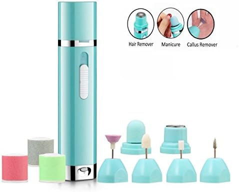 Portable Hair Remover for Women Professional Electric Manicure & Pedicure Nail File Set Skin Callus Remover Nail Drill System with Buffer Polisher Shiner Shaper