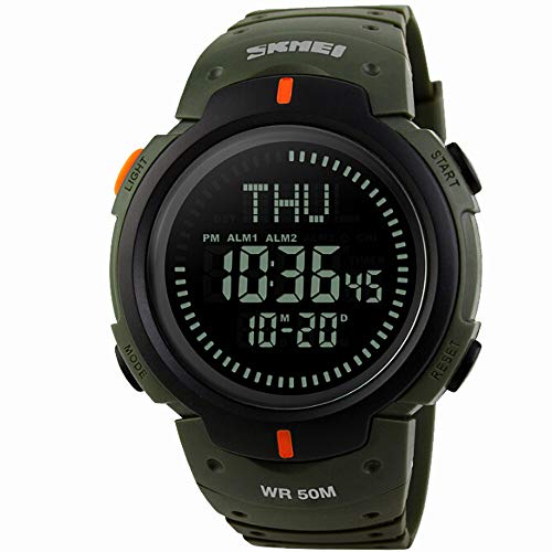 Sports Watch,50M Waterproof Multi-function Compass Outdoor Climbing Men's Sports Watch Gift(Green)