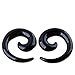 PiercingJ 10pcs Mixed Color 12G-00G Uv Acrylic Snail Ear Plug Stretcher Spiral Taper Expander (0g=8mm)