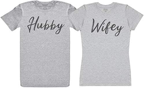 Phunky Buddha Hubby & Wifey - Matching Couples T-Shirts - Gifts for Couples - His & Her Gift