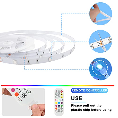 15M Striscia LED, LED Striscia Musica Sync 5050 RGB 20 Colori 21 Modalità, Bluetooth Nastri LED 12V Luci LED Colorati con Controllo App e Telecomando per Camera, Bar, Festa, Decorazioni Natalizie